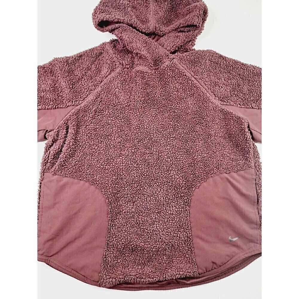 Nike Sherpa Therma Fleece Sweatshirt Dark Red Burgundy Training Gym Women's SZ M - Picture 2 of 6